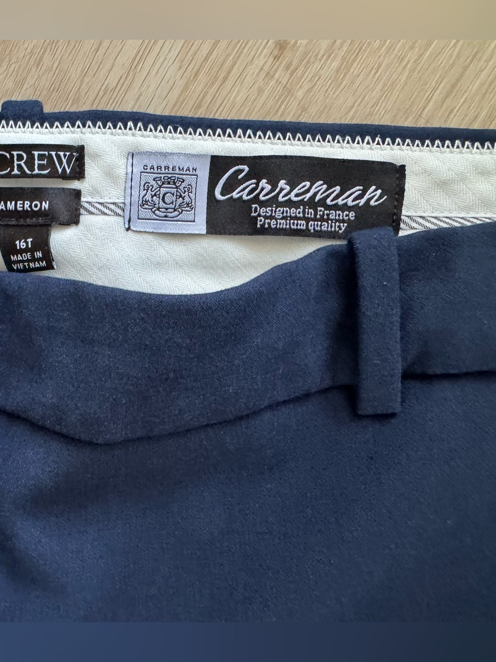 J. Crew Women’s Navy Blue Cameron Slim Cropped Pants 16 Tall Carreman Fabric - Picture 5 of 16